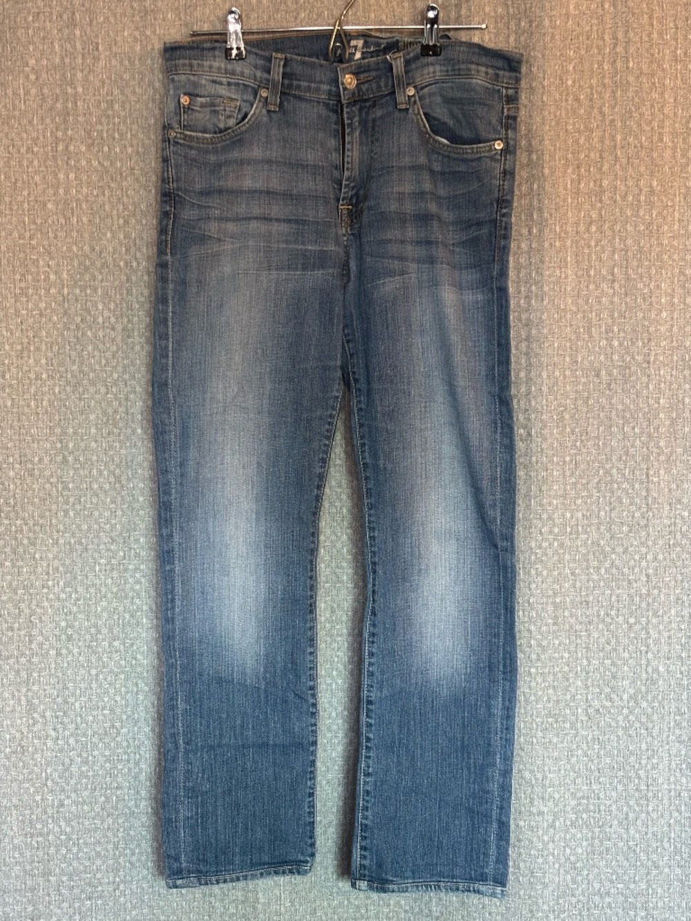 7 For All Mankind Slimmy Straight Leg Jeans Men's Size 32 Medium Wash Premium